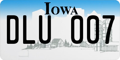 IA license plate DLU007