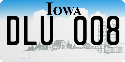IA license plate DLU008