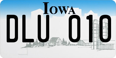 IA license plate DLU010