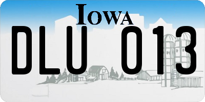 IA license plate DLU013