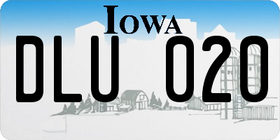 IA license plate DLU020