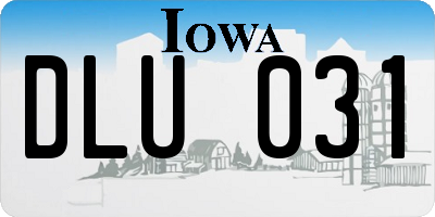 IA license plate DLU031