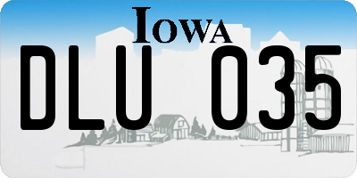 IA license plate DLU035