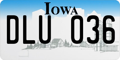 IA license plate DLU036