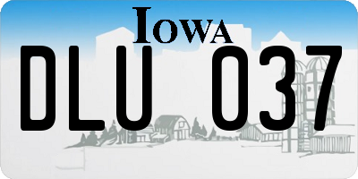 IA license plate DLU037