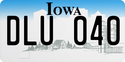 IA license plate DLU040