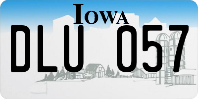IA license plate DLU057