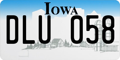 IA license plate DLU058