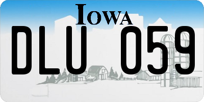 IA license plate DLU059