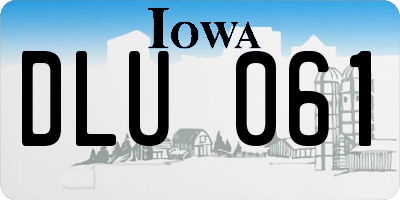IA license plate DLU061
