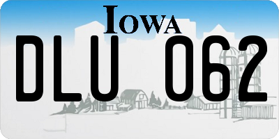 IA license plate DLU062