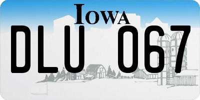 IA license plate DLU067
