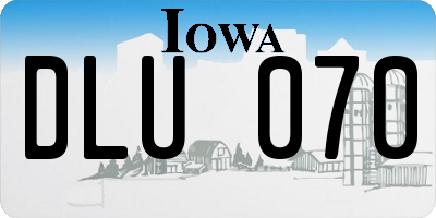 IA license plate DLU070