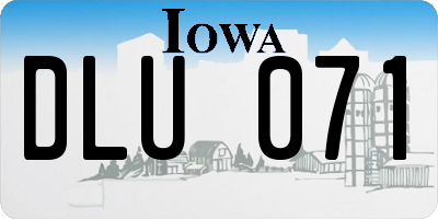 IA license plate DLU071