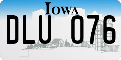 IA license plate DLU076