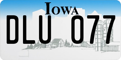 IA license plate DLU077