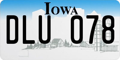 IA license plate DLU078