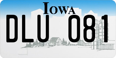 IA license plate DLU081