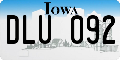 IA license plate DLU092