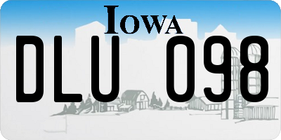IA license plate DLU098