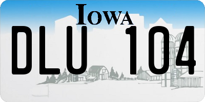 IA license plate DLU104