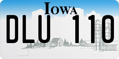 IA license plate DLU110