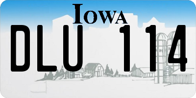IA license plate DLU114