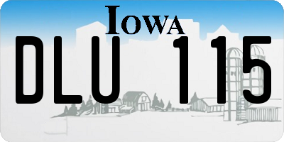 IA license plate DLU115