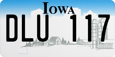 IA license plate DLU117