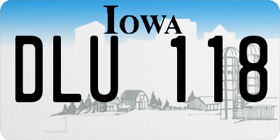 IA license plate DLU118