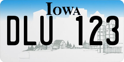 IA license plate DLU123