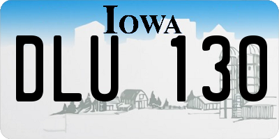IA license plate DLU130