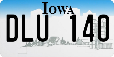 IA license plate DLU140
