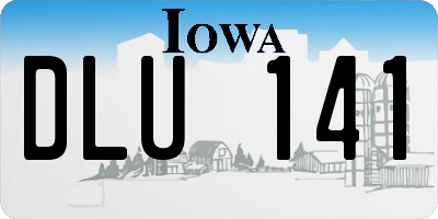 IA license plate DLU141