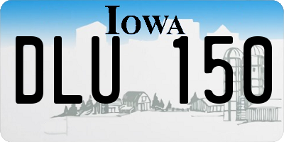 IA license plate DLU150