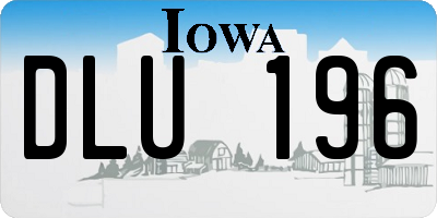 IA license plate DLU196