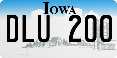 IA license plate DLU200