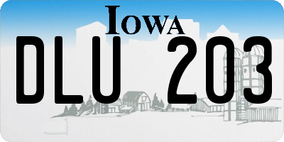 IA license plate DLU203