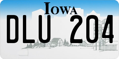IA license plate DLU204
