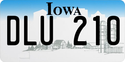 IA license plate DLU210
