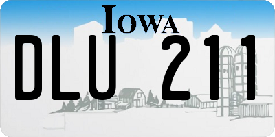 IA license plate DLU211