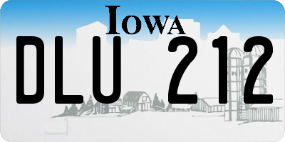 IA license plate DLU212