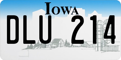 IA license plate DLU214