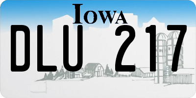IA license plate DLU217