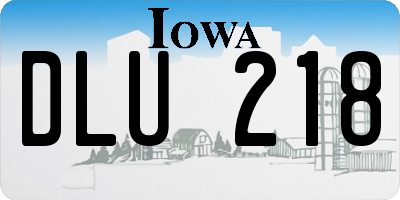 IA license plate DLU218