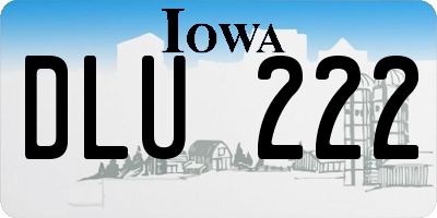 IA license plate DLU222