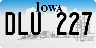 IA license plate DLU227