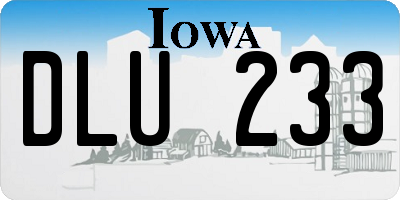 IA license plate DLU233