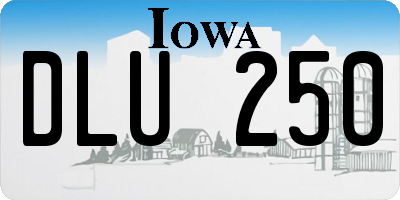 IA license plate DLU250
