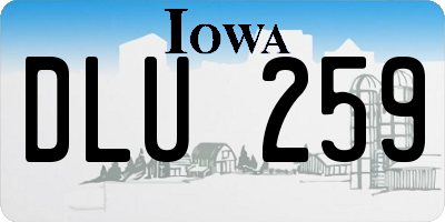 IA license plate DLU259